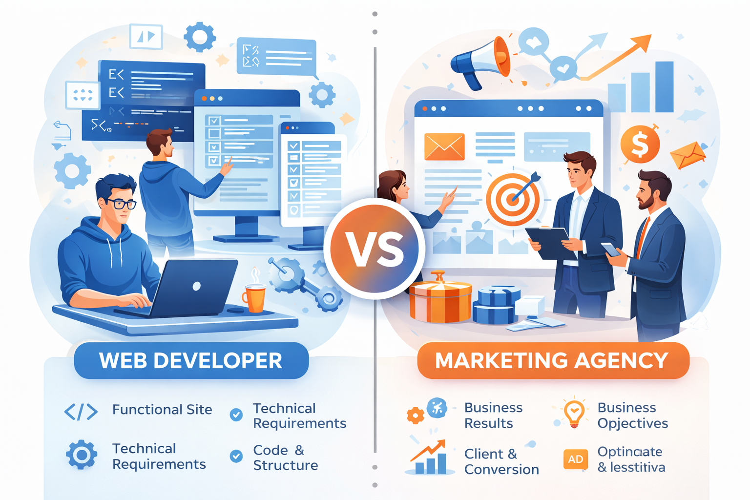 Web Developer vs Marketing Agency
